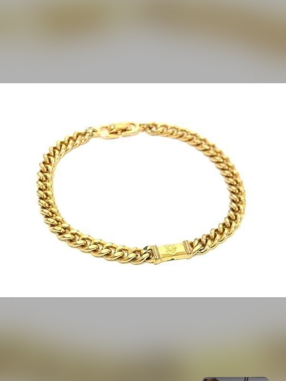 Vintage Christian Dior 1980s Gold Plated Cuban Link ID Bracelet